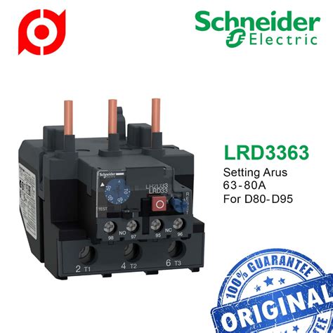 Jual Thermal Overload Relay LRD3363 63 80A Termal Kontaktor Schneider