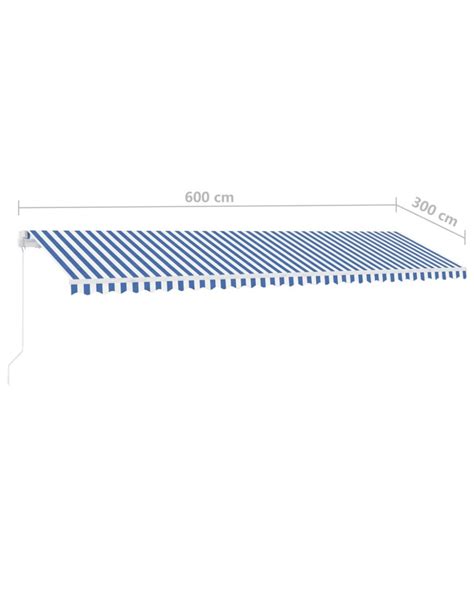 Auvent Manuel R Tractable Sur Pied X Cm Bleu Blanc Jardinao