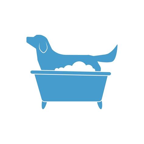 Dog grooming logo in blue color 21449970 Vector Art at Vecteezy