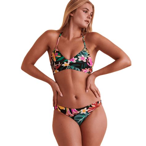 Hurley Daisy Pop Floral Print Moderate Bikini Bottom