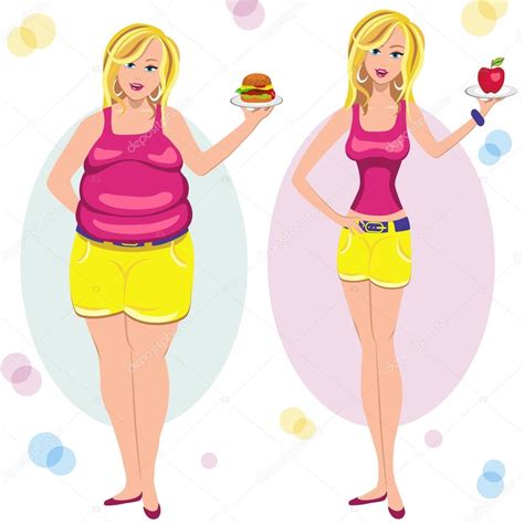 Before and after diet — Stock Vector © krasavela #59008759