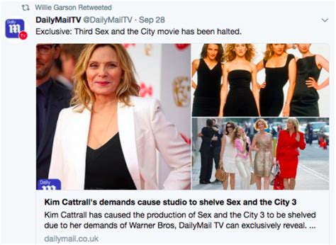 Sex And The City Reboot Kim Cattrall Likes A Tweet Which Explains Her Snub