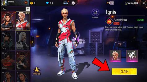 New Character Ignis Awayking Free Rewards Free Fire Youtube