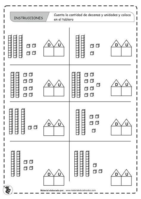 Completa Las Unidades Y Decenas En El Tablero Posicional Math School