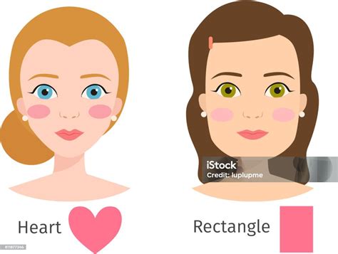 Set Of Different Woman Face Types Vector Illustration Character Shapes