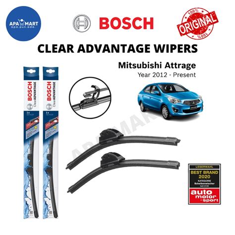 Bosch Clear Advantage U Hook Wiper Set For Mitsubishi Attrage Year