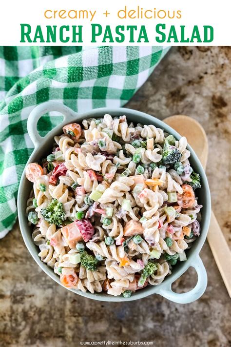 This Creamy Ranch Pasta Salad Is Quick Easy And So Delicious Its Loaded With Noodles Chunks