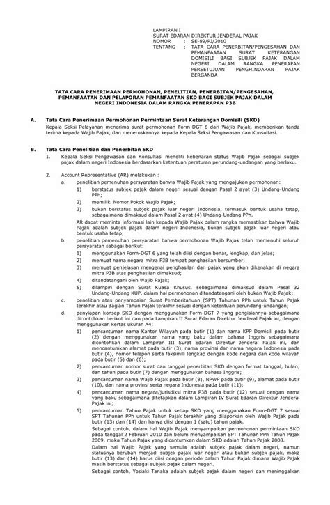 PDF LAMPIRAN I SURAT EDARAN DIREKTUR JENDERAL PAJAK NOMOR SE 89 PJ