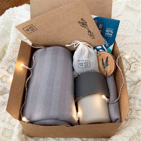 Hygge Gift Box With Blanket Sending A Hug Thinking Of You Etsy