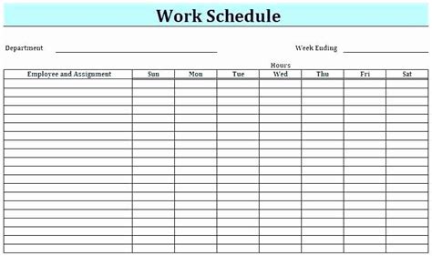 Weekly Staffing Schedule Template Lovely This Simple Weekly Work Schedule Template Has A Column ...