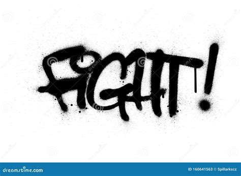 Graffiti Fight Word Sprayed In Black Over White Stock Vector