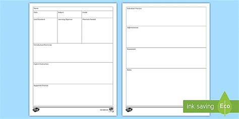 Free Editable Lesson Plan Template For Teachers Twinkl Usa