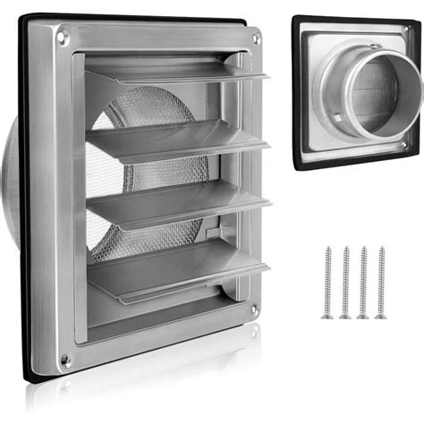 Lalago Grille De Ventilation Mm Avec Moustiquaire Inox Clapet