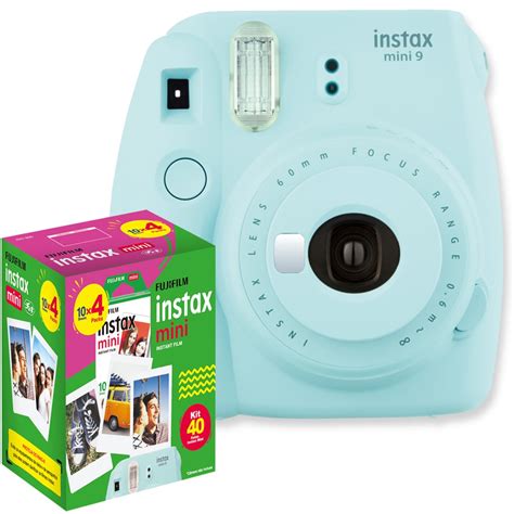 Câmera Instantânea Fujifilm Instax Mini 9 Azul Água Filme 40 Fotos