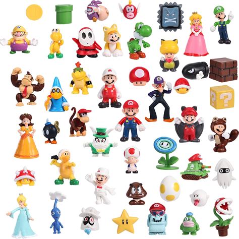 Wendyjoy 48 Pcs Set Mario Toy Bros Super Mary Princess Turtle Mushroom Orangutan