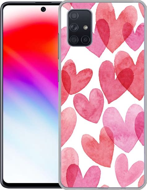 Samsung Galaxy A Hoesje Een Illustratie Met Hartjes Van Waterverf