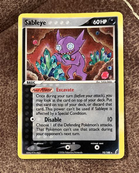 Sableye 10 100 Holo Rare Crystal Guardians Pokemon Card NM EBay