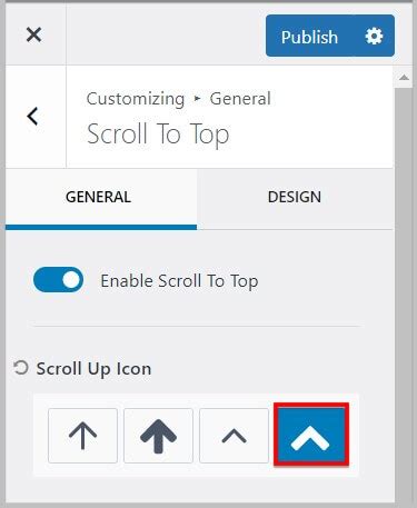 How To Change Scroll To Top Icon In Kadence Theme