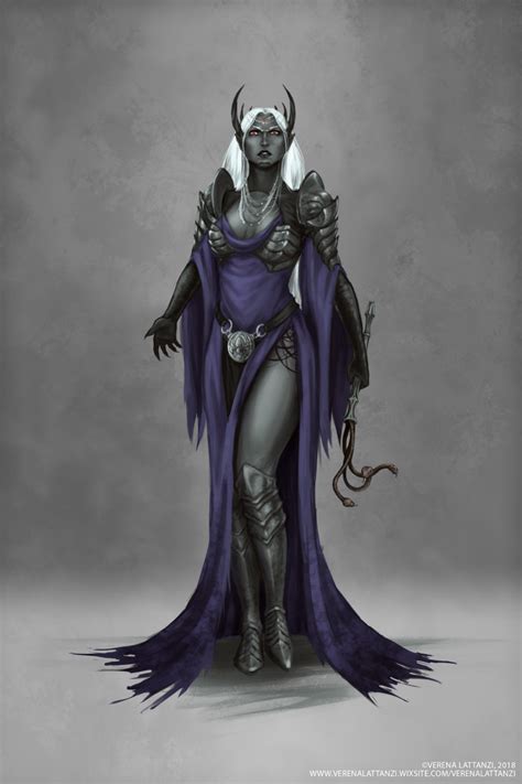 Artstation Drow Priestess Verena Dark Elf Dark Fantasy Art