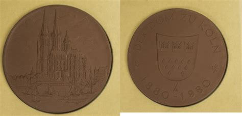 Meissen Köln Medaille 1980 Auf 100 Jahre Vollendung des Kölner Doms vz