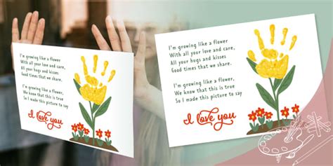 Growing Like a Flower Poem Handprint Activity Poster