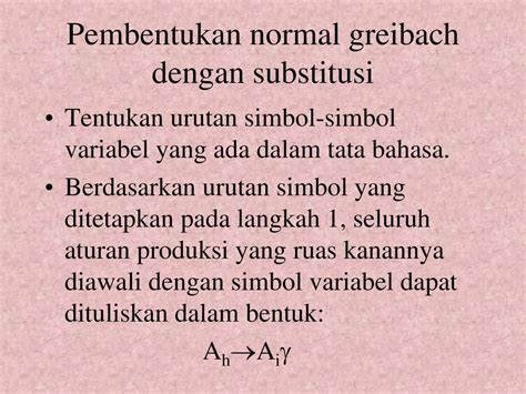 Bentuk Normal Chomsky Penghilangan Rekursif Kiri Dan Normal Greibach