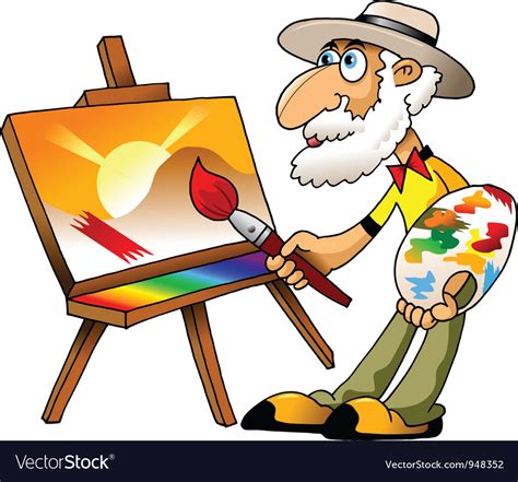 Old Painter Vector By Sababa Image Vectorstock