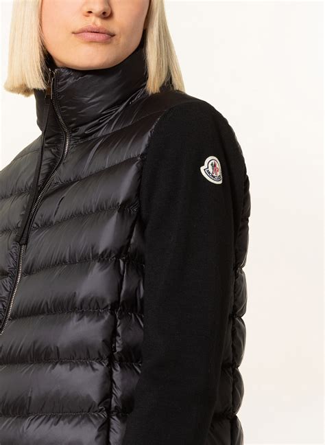 Moncler Daunenjacke Im Materialmix In Schwarz