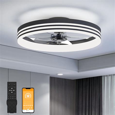 Volisun Low Profile Ceiling Fans With Lights And Remote 19 7in Flush