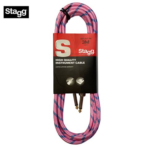 Stagg Ft S Series Vintage Tweed Guitar Instrument Cable Pink Sgc Vt