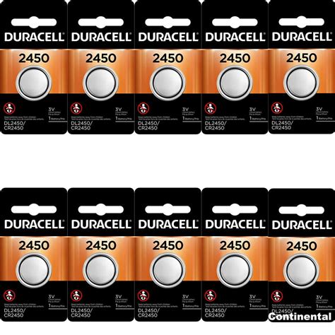 10 Pcs Duracell ECR 2450 3V Coin Cell Lithium Button Battery Walmart