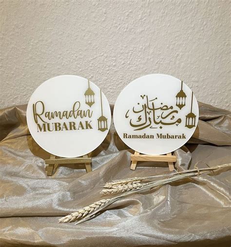 Ramadan Mubarak Acrylic Sign Table Stand Decoration Ramadan Kareem