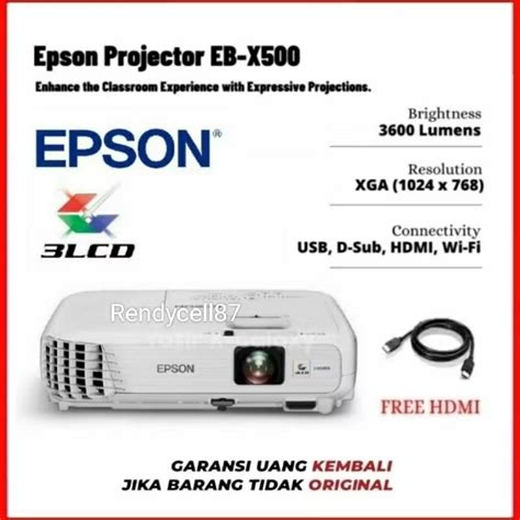 Jual Projector Epson Eb X Xga Ansi Lumens Shopee Indonesia