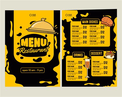 Menu Restaurant Vertical Format 13662301 Vector Art at Vecteezy