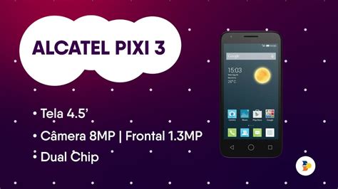 Smartphone Alcatel Pixi 3 4 5 3G 4GB 8MP Dual Chip Preto OT