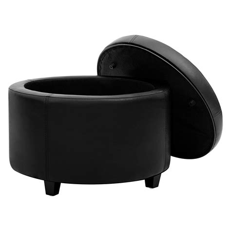 Snapklik Canglong Round Leatherette Storage Ottoman