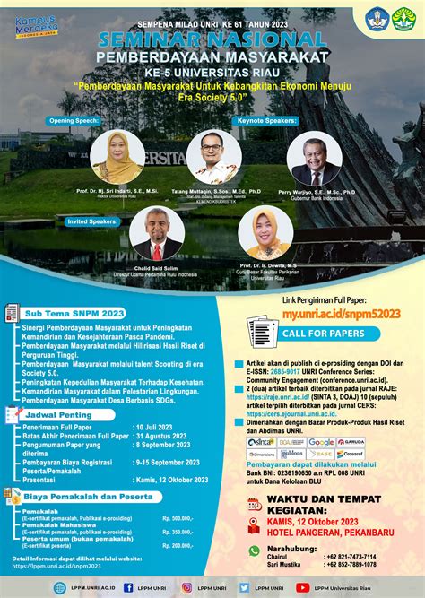 Seminar Nasional Pemberdayaan Masyarakat 2023 LPPM Universitas Riau