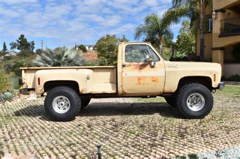 1975 Chevy Long Bed Stepside 4x4 Pick Up Lifted Truck Fun Rat Rod Truck