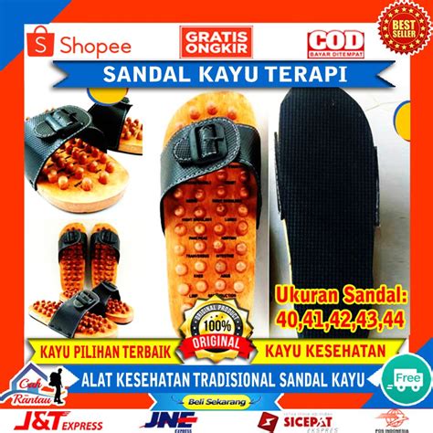 Jual Alat Kesehatan Tradisional Sandal Kayu Sehat Terapi Refleksi Slop