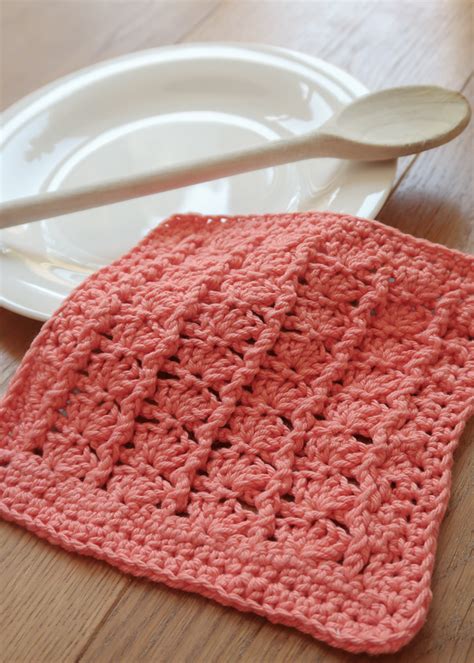 Free Crochet Dishcloth Pattern Shell Dishcloth Crochet Pattern