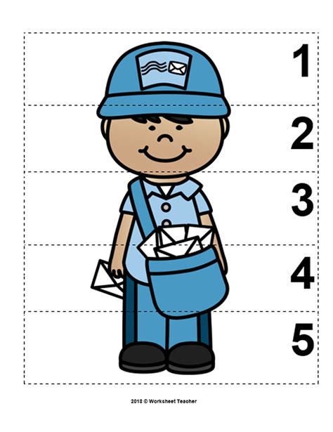 10 Community Helpers Number Sequence 1 5 Preschool Math Etsy