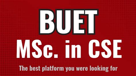 Buet Msc In Cse Instructions Guideline Study Materials