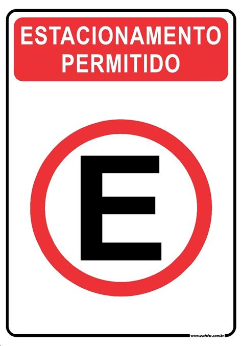 Placa Estacionamento Permitido Local Estacionar Vaga R Em