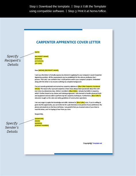 Carpenter Apprentice Cover Letter In Word Google Docs Pages PDF