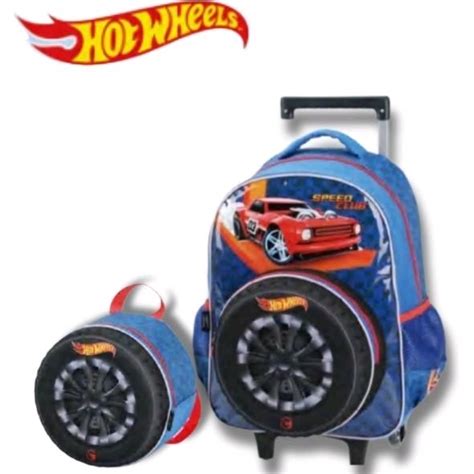 Kit Mochila Rodinha Lancheira Hotwheels Shopee Brasil