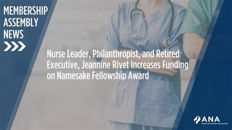 American Nurses Association On Twitter The Jeannine Rivet National Leadership Award Will Now