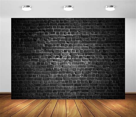 Amazon BELECO 7x5ft Fabric Black Brick Wall Backdrop Vintage