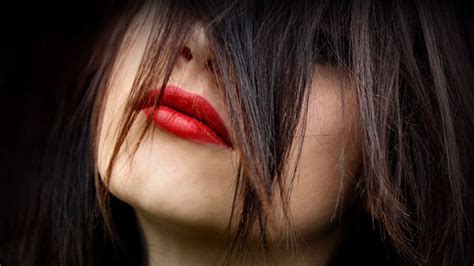 1920x1080 Women Lips Closeup Brunette Red Lipstick Wallpaper 370 KB