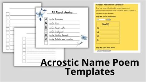 Acrostic Poem Template Generator | Sitedoct.org