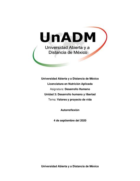 NDHU U3 ATR DESARROLLO HUMANO Universidad Abierta Y A Distancia De